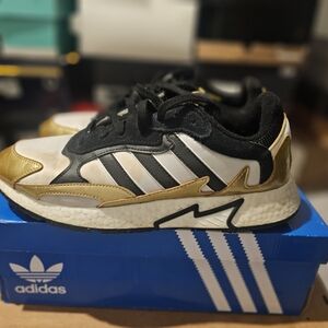 Adidas Black and Gold Sneakers